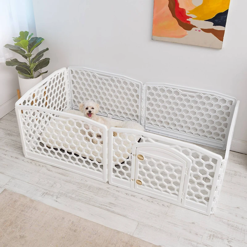 Iris® 6-White Panel Pet Playpen