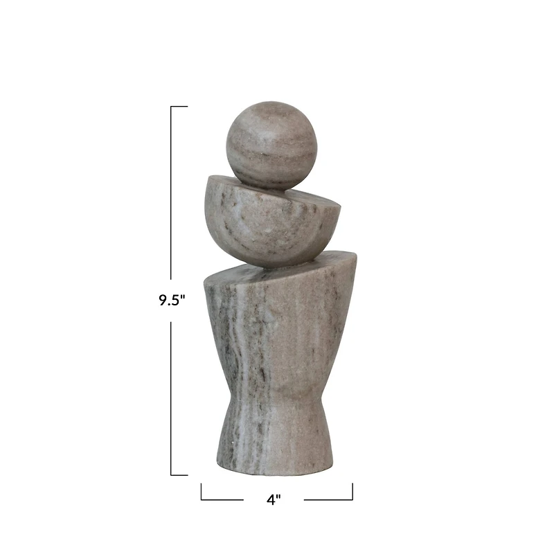 Hello Honey® 9.5" Gray & Brown Geometric Marble Décor