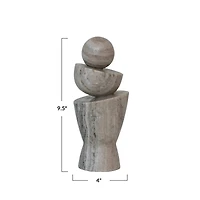 Hello Honey® 9.5" Gray & Brown Geometric Marble Décor