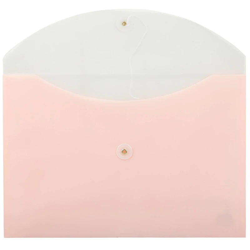 JAM Paper Two-Tone Light Pink Button & String Tie 9.75" x 13" Booklet Envelope, 12ct.
