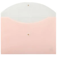 JAM Paper Two-Tone Light Pink Button & String Tie 9.75" x 13" Booklet Envelope, 12ct.