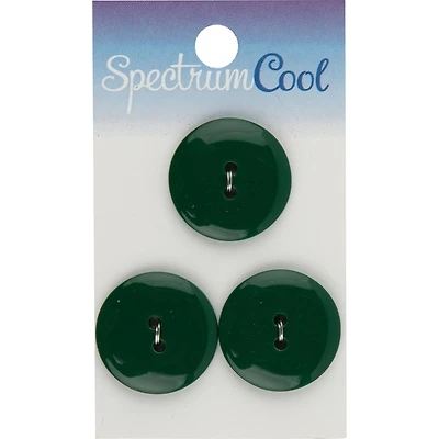 Spectrum Cool 7/8" Green 2-Hole Buttons, 3ct.