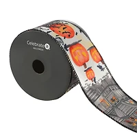 2.5" x 20ft. Haunted House with Pumpkins & Bats Wired Ribbon by Celebrate It® Halloween