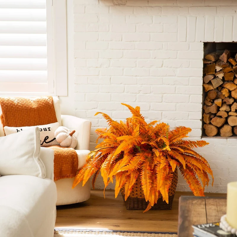 48in. Autumn Artificial Fall Boston Fern - Set of 2