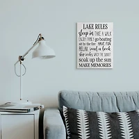 Stupell Industries Lake Rules Canvas Wall Art