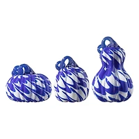 Glitzhome® Blue and White Glass Pumpkin & Gourd Set