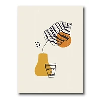 Designart - Botanical Minimalist Leaf With Abstract Shapes III