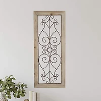 Hastings Home 50" Metal & Wood Wall Hanging Panel