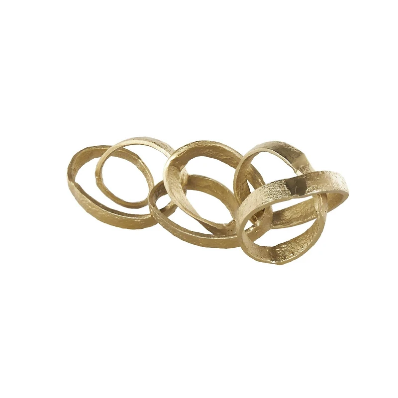 25" Gold Aluminum Metal Chain Abstract Textured Link Sculpture