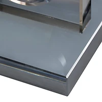 The Novogratz 6" Silver Crystal Geometric Square Bookends with Circle Cut Outs Set