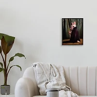 Stupell Industries Vampire Rabbit Drinking Bloody Mary Dark Forest Framed Wall Art