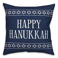 Happy Hanukkah Stars 18x18 Spun Poly Pillow