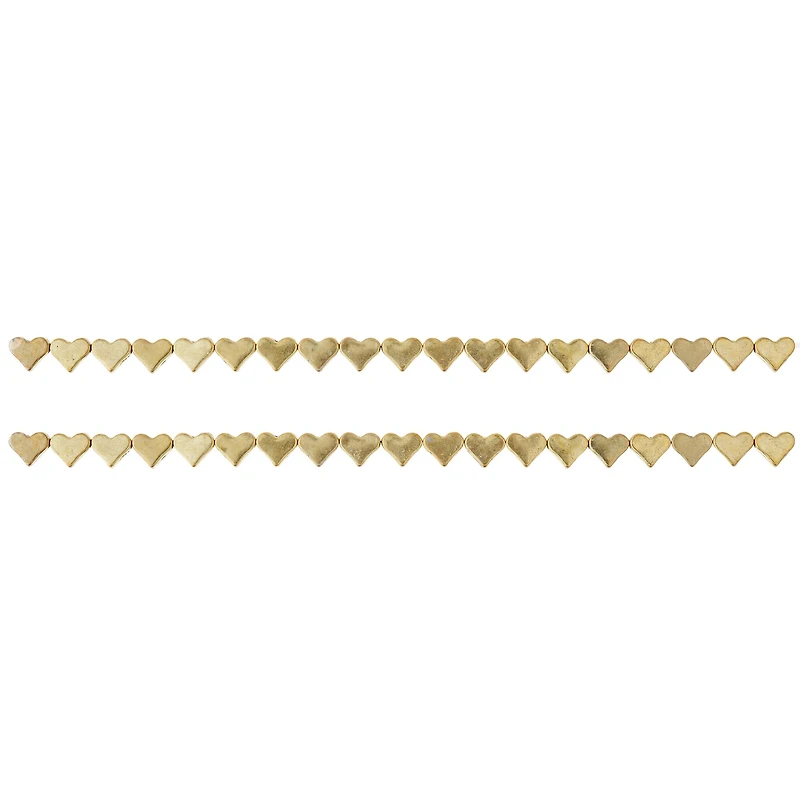 12 Pack: Gold Metal Heart Beads, 6mm by Bead Landing™