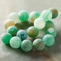 12 Packs: 18 ct. (216 total) Green Agate Crackle Matte Round Beads, 10mm by Bead Landing™