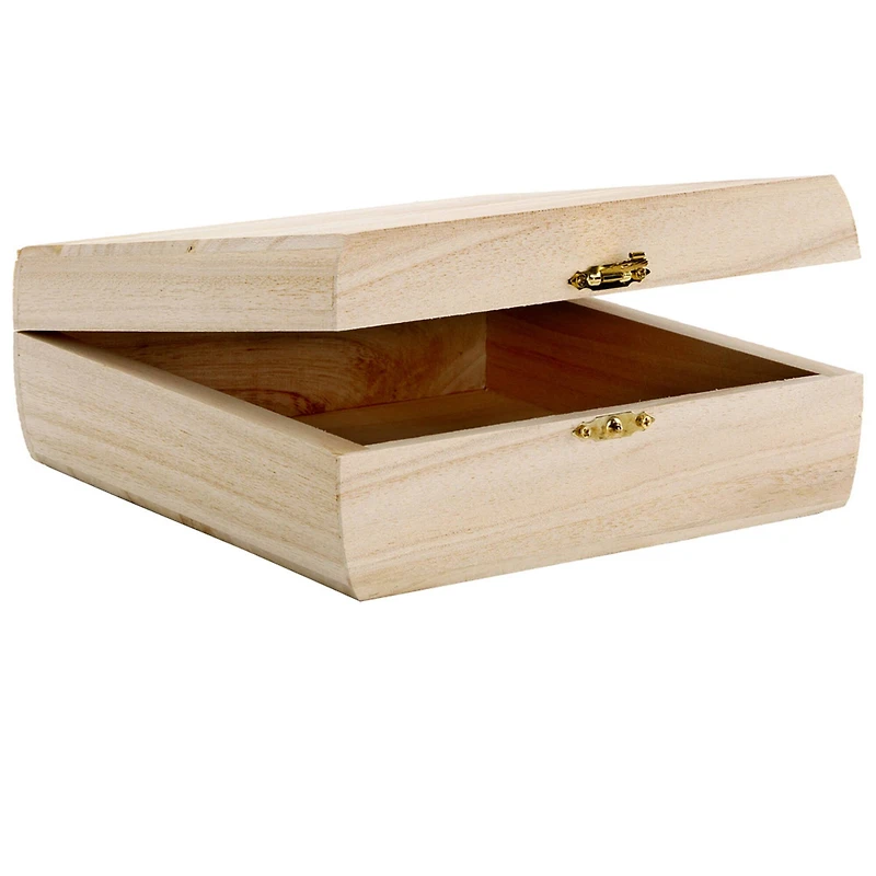 8 Pack: 7.25" Curved Sides Wooden Box by Make Market®