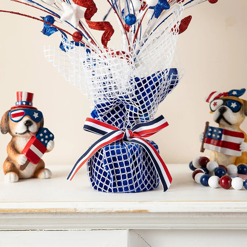 Glitzhome® 20" Patriotic Americana Top Hat Table Tree
