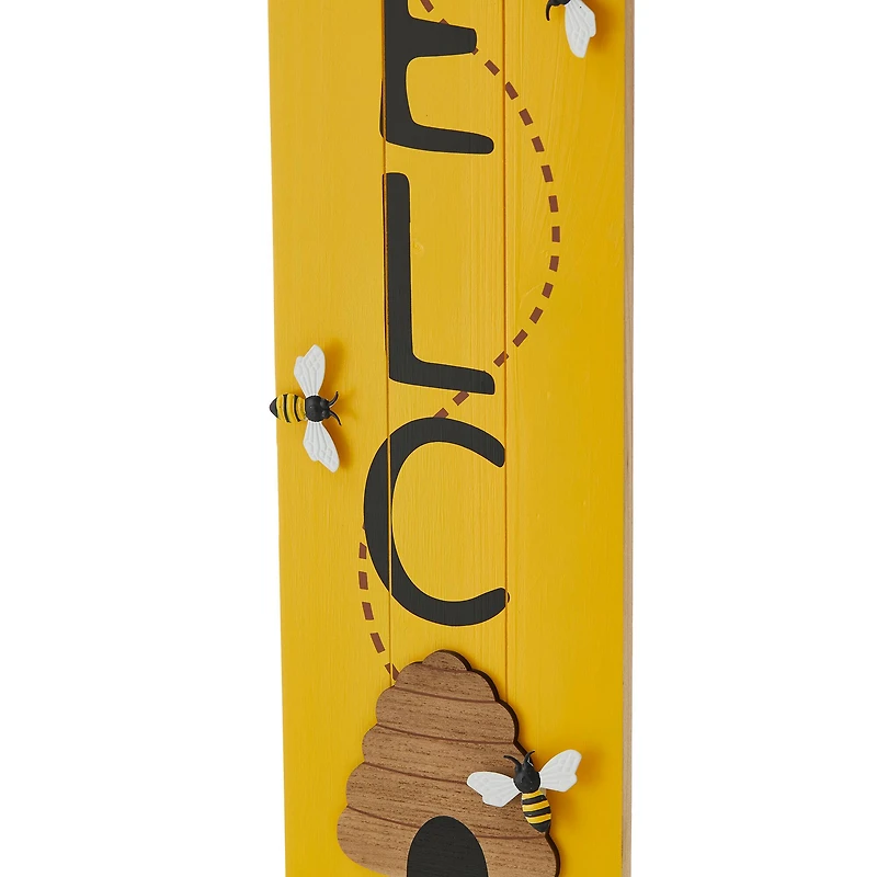 Glitzhome® 42" Wood Bees WELCOME Porch Sign