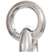 17" Silver Ceramic Abstract Stacked Chain Link Sculpture