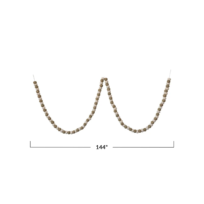 Hello Honey® 12ft. Handmade Wool Felt Ball Garland in Printed Drawstring Bag