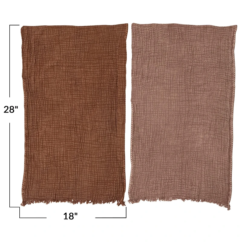 Hello Honey® Embroidered Cotton Tea Towels with Fringe Set