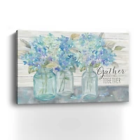 Farmhouse Hydrangeas In Mason Jars Gather Canvas Giclee