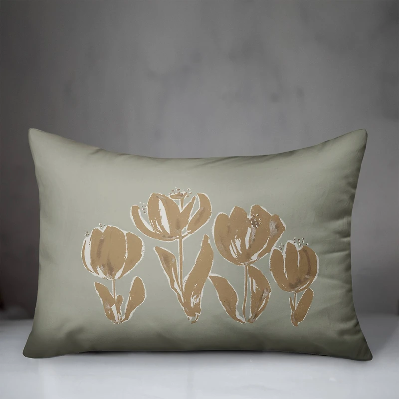 Soft Toned Tulips Throw Pillow