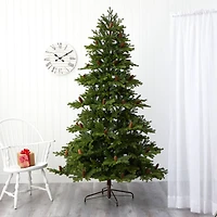 7.5ft. Pre-Lit Yukon Mountain Fir & Pinecones Artificial Christmas Tree with Clear Lights