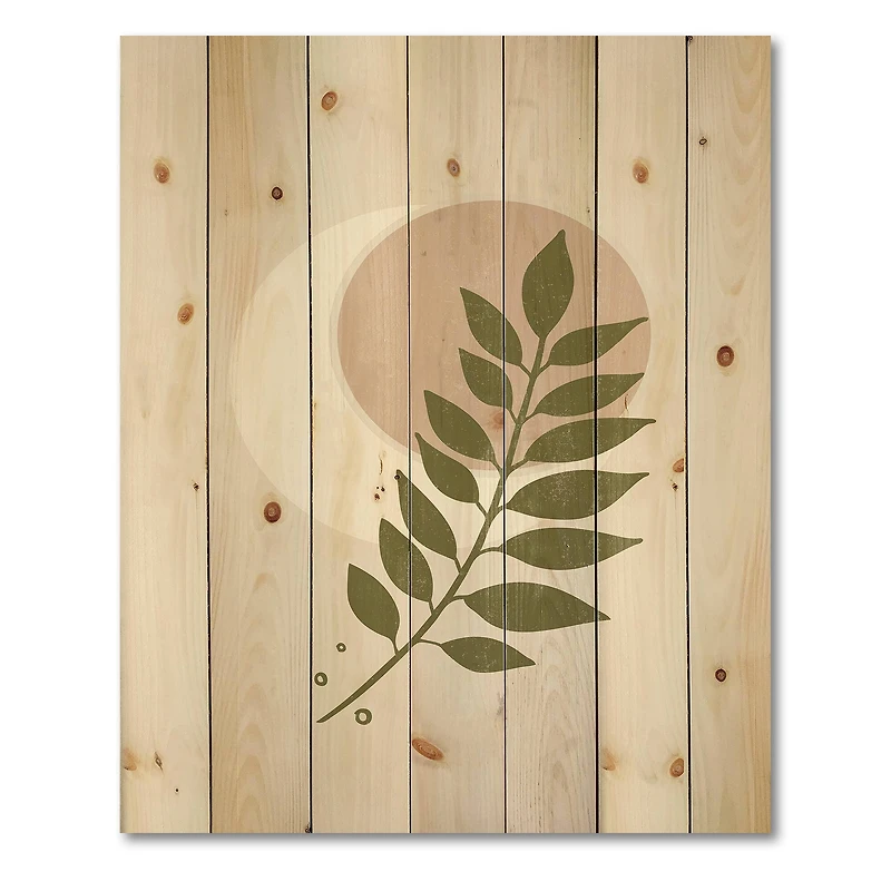 Designart - Abstract Geometrical Moon With Leaf IV