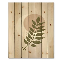 Designart - Abstract Geometrical Moon With Leaf IV