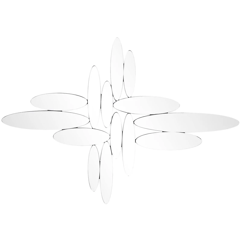 The Novogratz Silver Glass Frameless Wall Mirror 40" x 1" x 28"