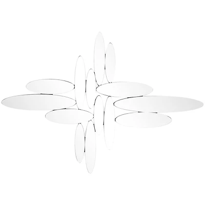 The Novogratz Silver Glass Frameless Wall Mirror 40" x 1" x 28"