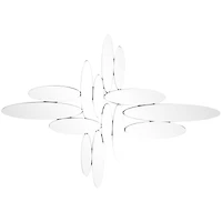 The Novogratz Silver Glass Frameless Wall Mirror 40" x 1" x 28"