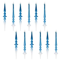 12.5" Blue Ombre Glass Finial Drop Ornament Set