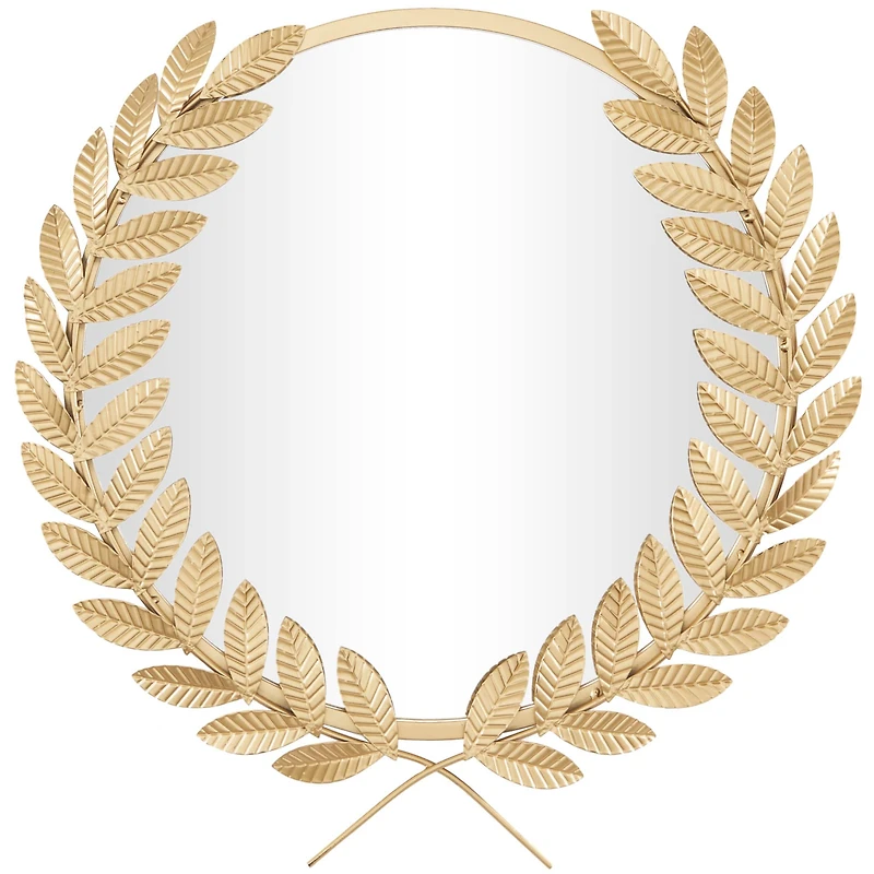 CosmoLiving by Cosmopolitan Gold Metal Leaf Wall Mirror 23" x 2" x 23"