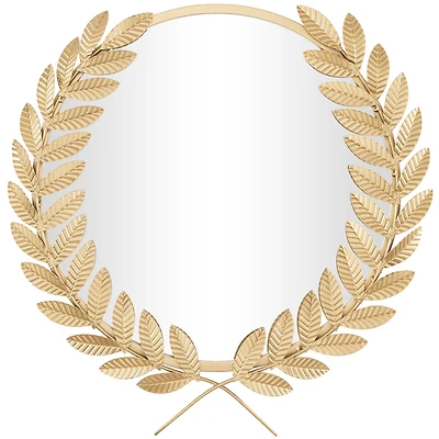 CosmoLiving by Cosmopolitan Gold Metal Leaf Wall Mirror 23" x 2" x 23"