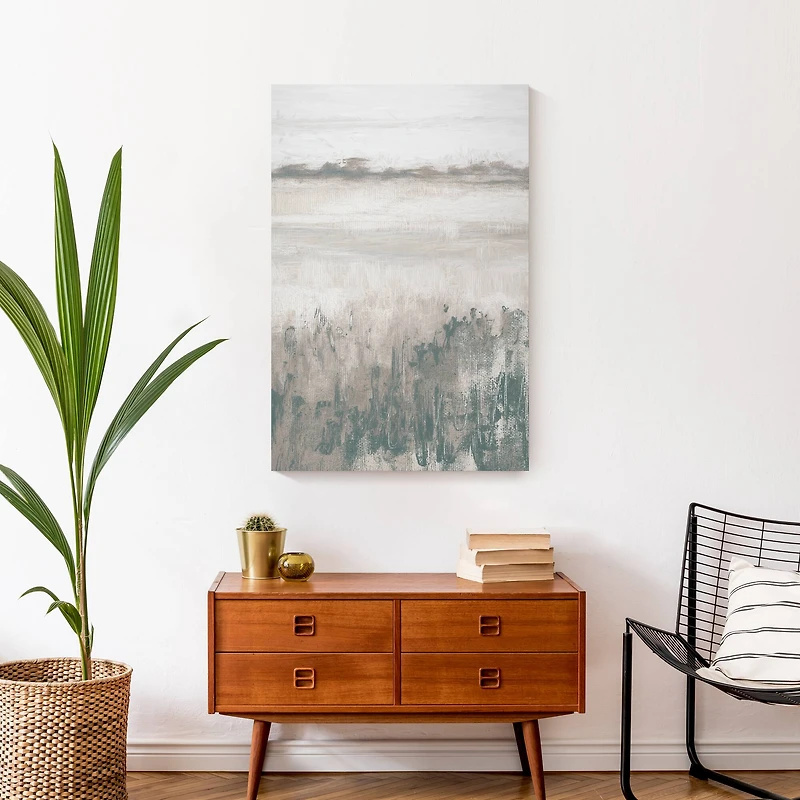 Soft Neutral Grass Landscape Canvas Wall Art