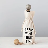 Hello Honey® 2" Round Marble & Cork Bottle Stopper Set