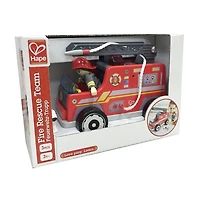 Hape Wood Fire Truck Playset