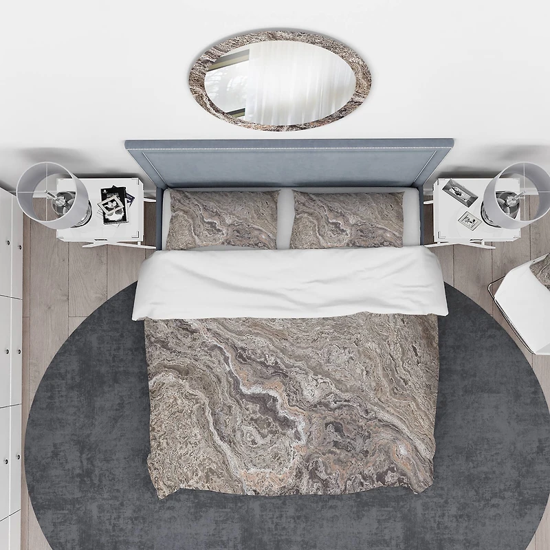 Designart 'Onyx Travertine Tile' Mid-Century Modern Bedding Set