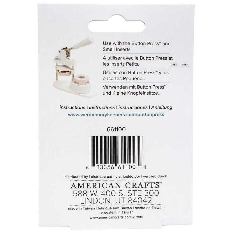 We R Memory Keepers® Button Press™ Paper Clip Backers Kit, Makes 5