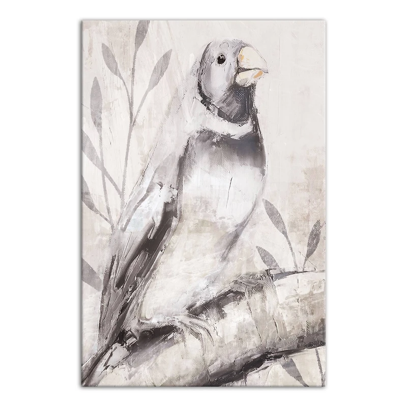Dusty Blue Bird Canvas Wall Art