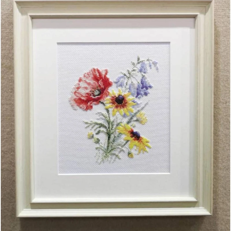 Alisa Bouquet With Poppy Cross Stitch Kit