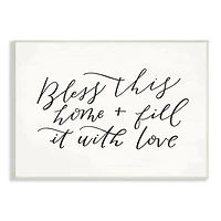Stupell Industries Bless This Home with Love Family Motivational Phrase Wall Plaque Art