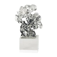 10" Clear Freeform Glass Sculpture