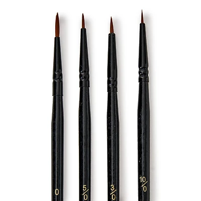 Necessities™ Brown Synthetic Round Watercolor 4 Piece Brush Set by Artist's Loft®