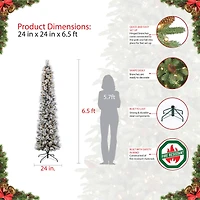 6.5ft. Pre-Lit Portland Pine Artificial Christmas Tree, Clear Lights