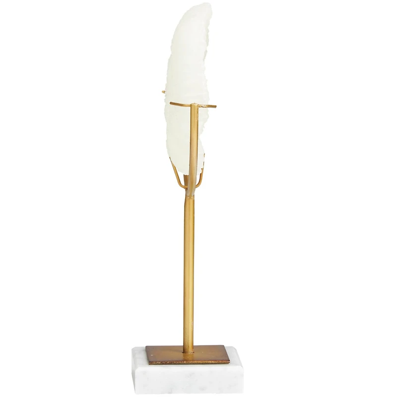 11" Cream Coral Sculpture with Marble Base