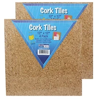 Flipside Products 12" x 12" Natural Cork Tile Pack, 2ct.