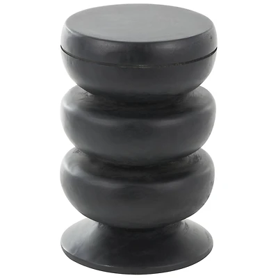 18" Black Wood Handmade Bubble Inspired Accent Table