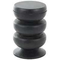 18" Black Wood Handmade Bubble Inspired Accent Table